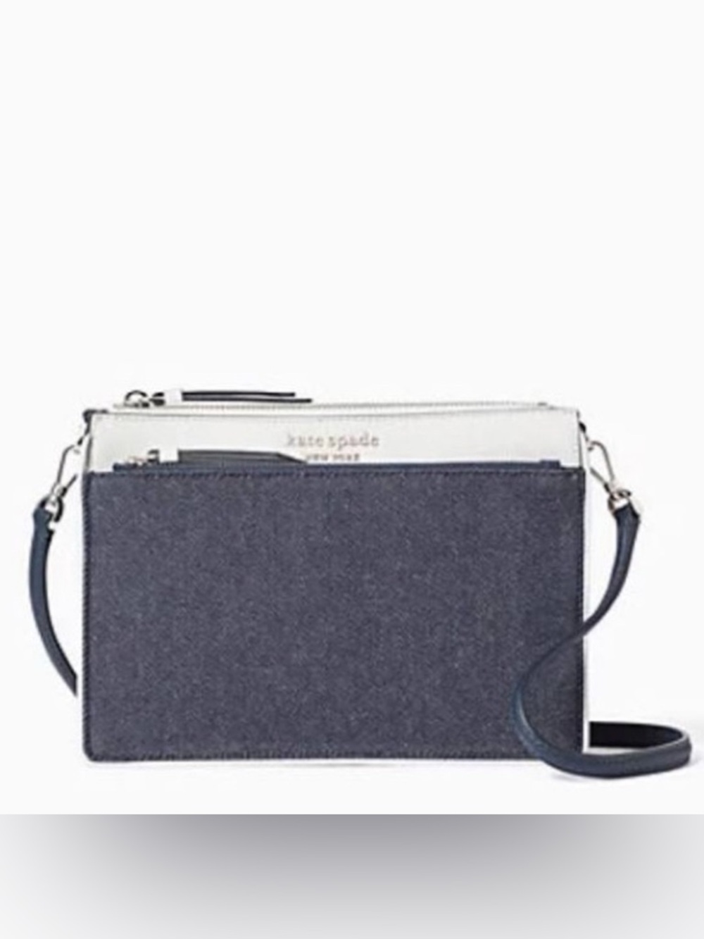 NWOT Kate Spade White Denim Crossbody Purse Bag